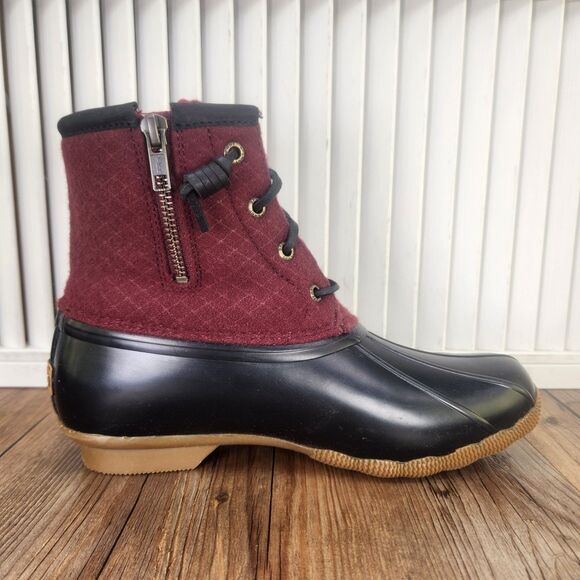 Sperry Saltwater Emboss Woolcord Women's 6.5 M Red Insulated Duck Boots STS85836 - Picture 6 of 13